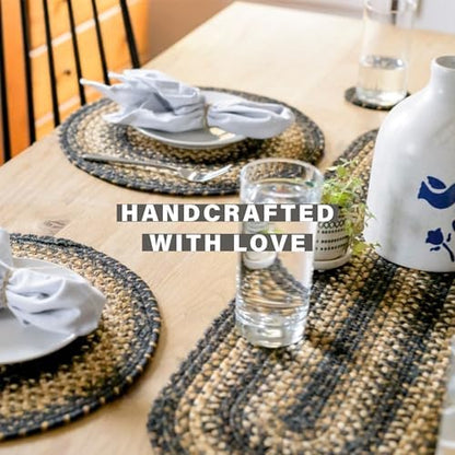 Homespice Kilimanjaro Braided Table Runner for Primitive Decor, Rect 11x36