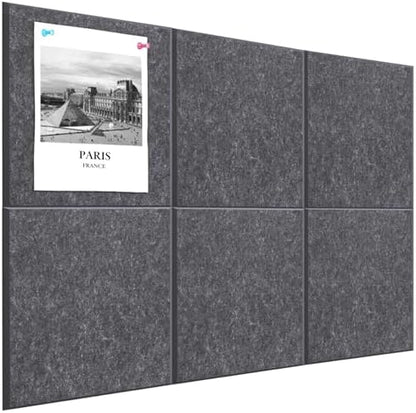 36" x 24" Felt Bulletin Board & Cork Board Alternative, Dark Gray
