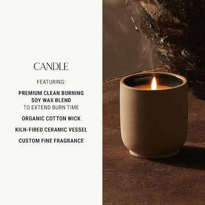 Homecourt Luxury Scented Candle, Steeped Rose Scent, 60-Hour Burn Time, Soy Wax Blend, Organic Candle Wicks for Candle Making - Reusable Ceramic Vessel, 8 Oz - 2.0