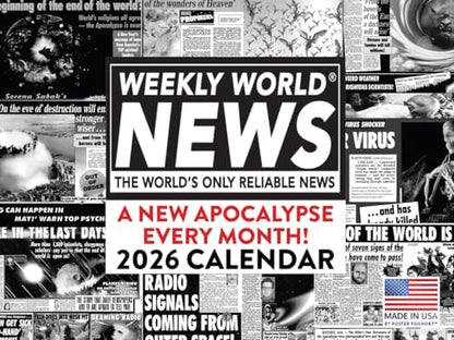 WWN Weekly World News Tabloid Calendar 2026 Monthly Wall | American Made In The USA
