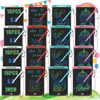 LCD Writing Tablet for Kids with String 16 Pack 8.5"