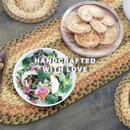 Homespice Russet Jute Braided Table Runner, Rect 8x28 Set of 2