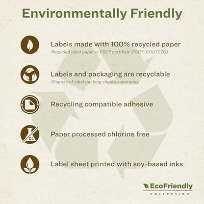 Avery® EcoFriendly Matte White Recycled Square Labels, 3/4" x 3/4", Print-to-The-Edge, Matte White Labels, Permanent Adhesive, Laser/Inkjet Printable, 8,000 Total