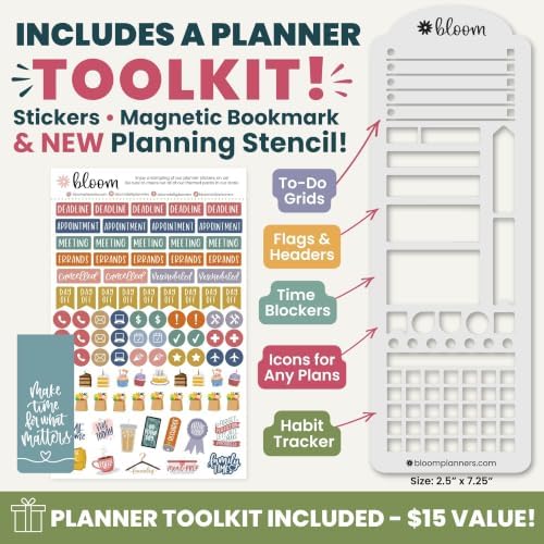 bloom daily planners 2027 Planner for Women (8.5" x 11") - Weekly & Monthly Calendar Year (January to December) Softcover Agenda Book Organizer with Stickers & Stencil - Confetti