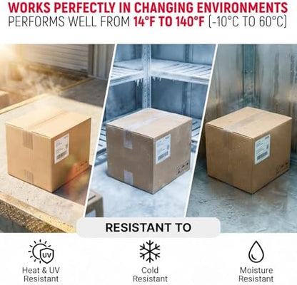 3" x 110 Yards Clear Packing Tape, Pack of 4 - Heavy-Duty 2.6 Mil Thick Carton Sealing Tape with Industrial Strength Adhesion for Packaging, Moving, or Shipping Boxes