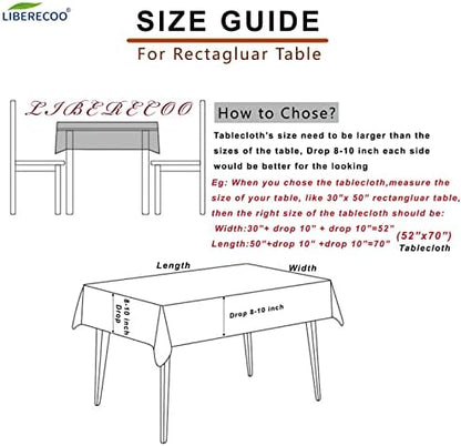 LIBERECOO Vinyl Tablecloth with Flannel Backing, Lemon 60 x 84 Inch Rectangluar Tablecloths Stain-Resistant Waterproof Plastic Table Cover for Indoor/Outdoor