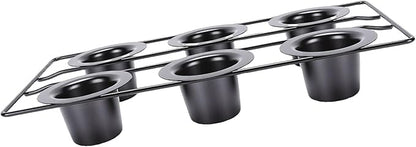 Bewinner 6 Cup Non Stick Popover Pan | Carbon Steel Bakeware for Muffins, Cupcakes & Pudding, Easy, Dishwasher Safe
