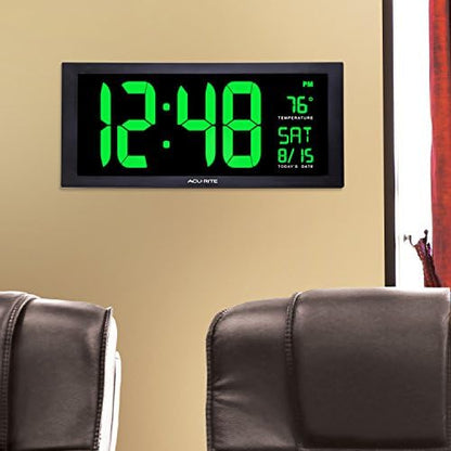 AcuRite Digital Clock, 18-Inch / Green
