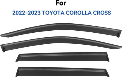 Window Visors Rain Guards for 2022 2023 2024 2025 Toyota Corolla Cross, Out-Channel Window Vent Wind Deflectors Visors Shades for 22 23 24 25 Corolla Cross L LE XLE