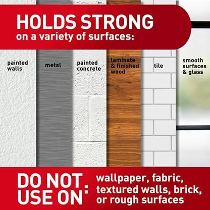 Command 5 lb Large Brushed Nickel Color Hooks, 2-Count of 2 Wall Hooks and 2 Command Strips, Wall Decor, and Room Decor (Pack of 6)