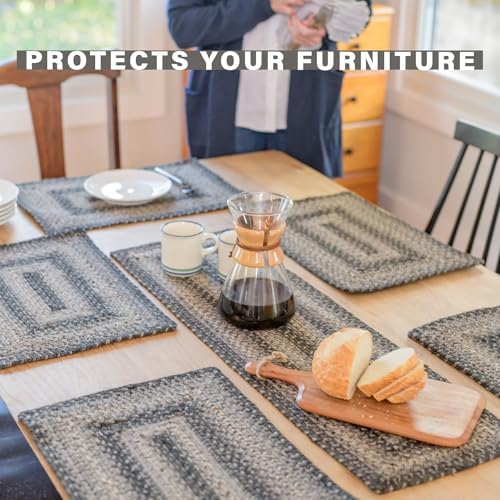 Homespice Flint Hill Jute Braided Placemats, Rect 13x19 Set of 6