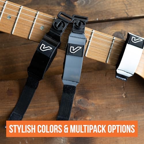 Gruv Gear Fret Wrap & Guitar Mute Pro, Fretwrap for Acoustic, Electric & Bass | String Dampener Recording, Tapping & Practice Accessory (1 Pack, Large White, Fits 6 String Bass, 8 String Guitar)
