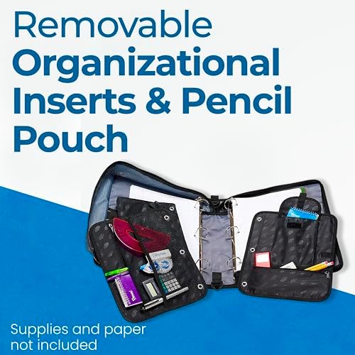 Case-it Dual Binder | Two 1.5" D-Rings | 600-Sheet | Dual-101 Denim Blue
