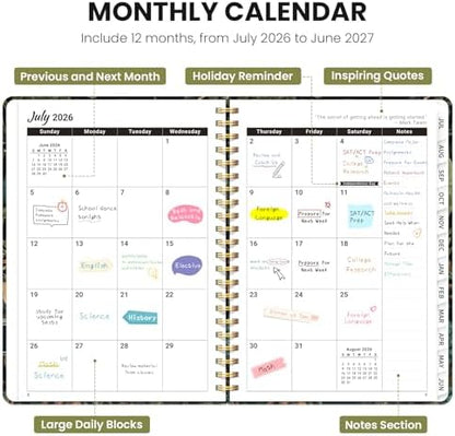 ZOTIA Planner 2026-2027 Jul 2026-Jun 2027 Academic Monthly & Weekly Planner