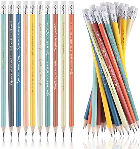 Sabary 60 Pcs Inspirational Pencils Bulk Back to School Gift School Supply