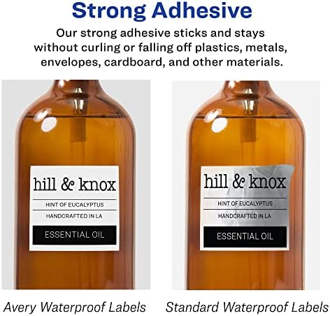 Avery Printable Durable White Square Labels, Sure Feed Technology, 4" x 4", Waterproof Labels, Laser & Pigment-Based Inkjet Compatible, 40 Total, Great for Product Branding, Marketing, and More