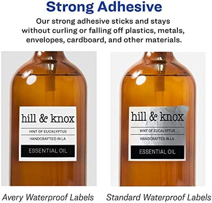 Avery Printable Durable White Square Labels, Sure Feed Technology, 4" x 4", Waterproof Labels, Laser & Pigment-Based Inkjet Compatible, 40 Total, Great for Product Branding, Marketing, and More