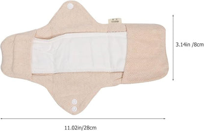 2pcs Reusable Washable Menstrual Pads Organic Cotton Panty Liners Strong Absorbent Breathable Sanitary Towels for Women Period and Postpartum Use Foldable Travel-Friendly