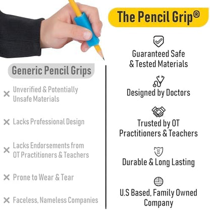 The Classics 12-Pack Triangle Pencil Grips, Assorted Bright Colors, 1.75-Inch Long (TPG-16212)
