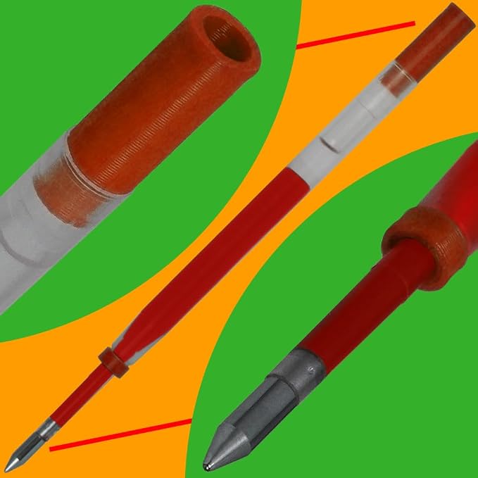 Replacement for Cross Slim 8910 - Gel Rolling Ball Pen Refill - 6 Red