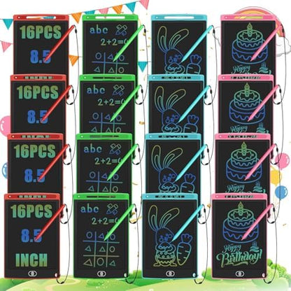 LCD Writing Tablet for Kids Bulk 16 Pack 8.5" Reusable Drawing Pad for Kids Doodle Board for Class Party Favor Return Gifts for Kid Boys Girls Children's Day Toys Bulk (16)