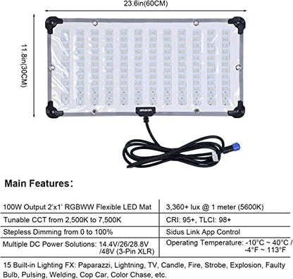 Aputure Amaran F21C 100W RGBWW Flexible Led Video Light 2500K~7500K