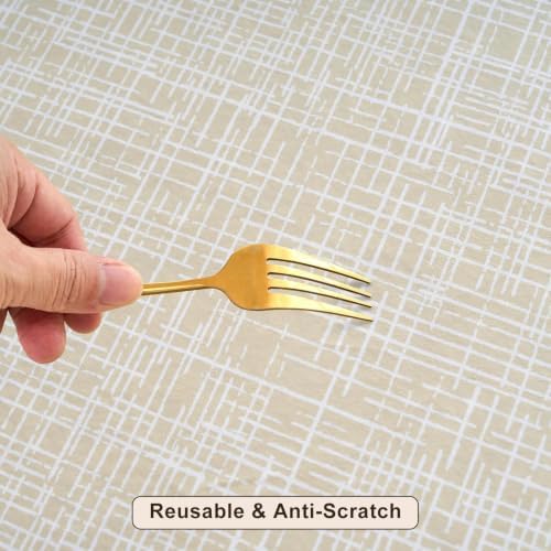 LIBERECOO Heavy Duty Vinyl Tablecloth with Flannel Backing Waterproof Oil-Proof Plastic Table Cloth Stain-Resistant Wipeable Rectangle or Square Table Cover for Indoor and Outdoor 60 x 84 Inch
