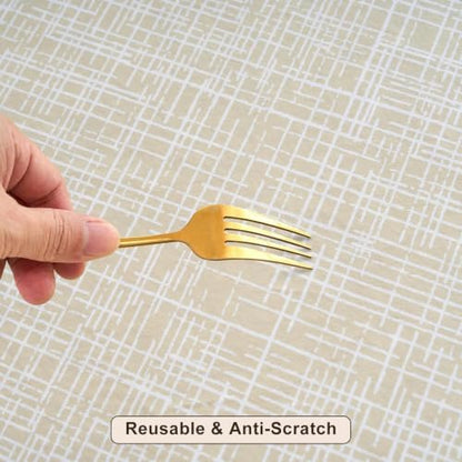 LIBERECOO Heavy Duty Vinyl Tablecloth with Flannel Backing Waterproof Oil-Proof Plastic Table Cloth Stain-Resistant Wipeable Rectangle or Square Table Cover for Indoor and Outdoor 54 x 54 Inch