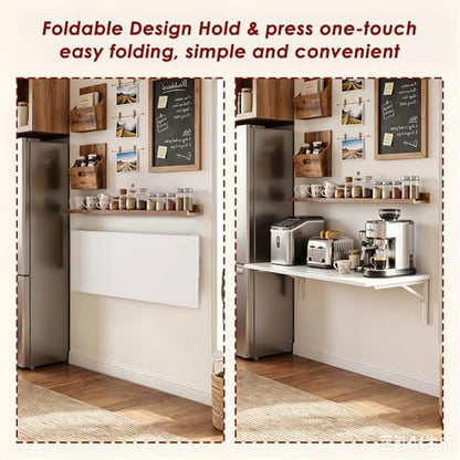 Need 36x20IN Wall Mounted Folding Table for Office Laundry White