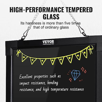 VEVOR LED Message Writing Board, 16"x12" Illuminated Erasable Lighted Chalkboard, Neon Effect Menu Sign Board, Drawing Board with 8 Fluorescent Chalk Markers and Remote Control, for Home Wedding Shop