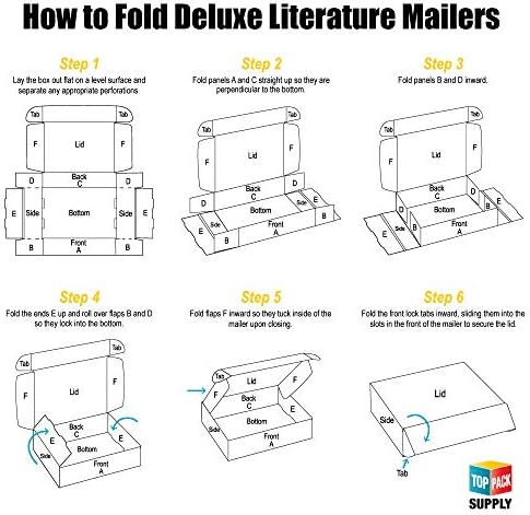 Top Pack Supply Deluxe Literature Mailers, 12 1/8" x 9 1/4" x 2", White (Pack of 50)