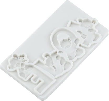 Bear Silicone Fondant Molds Bear Chocolate Candy Mold For Teddy Bears Cake Decoration Wedding Birthday Party Cupcake Topper Polymer Clay Gum Paste Set of 4