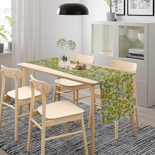 William Morris Original Design Green Table Runner Vintage Floral Table Runner for Dining Table Decor 13 x 90 Inch