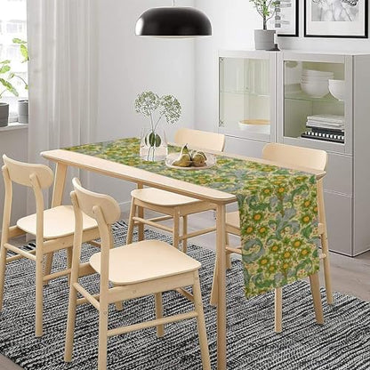 William Morris Original Design Green Table Runner Vintage Floral Table Runner for Dining Table Decor 13 x 90 Inch
