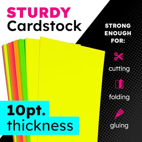 Hygloss Medium Poster Board 22x28 - 25 Assorted Neon Color Bulk Pack - 10 Pt. Thickness Colored Poster Board Paper for Projects, Signs, Displays - Posterboard Multipack 22" x 28"