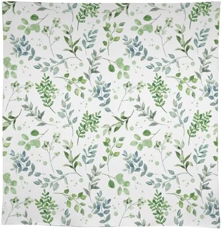 Sage Leaves Tablecloth, Watercolor Spring Floral Green Eucalyptus Leaf Print Table Cover for Farmhouse Kitchen Dinning Indoor Outdoor Party Decor 60x110in