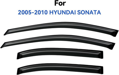 Window Visors Rain Guards Shield for 2006-2010 Hyundai Sonata, Out-Channel Window Vent Wind Deflectors Visors Shades for 06-10 Sonata