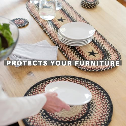 Homespice Gloucester Jute Braided Table Runner, Rect 8x28 Set of 2