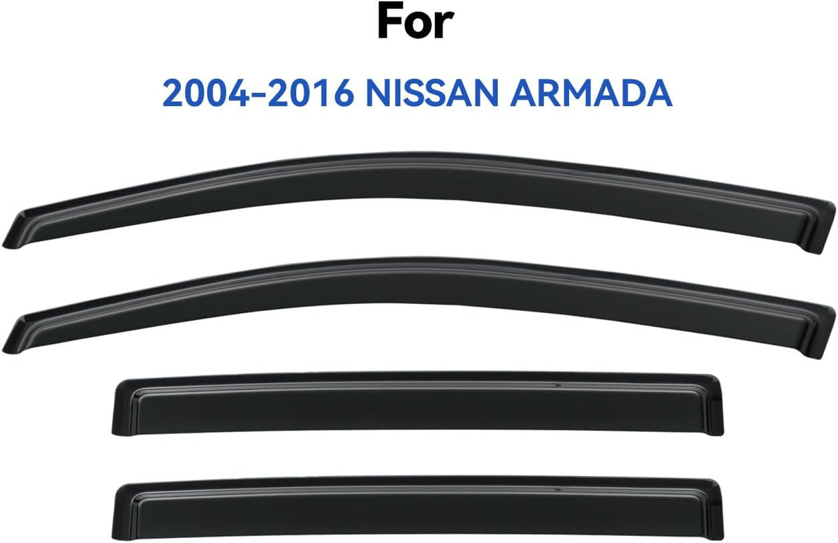 Window Visors Rain Guards Shield for 2004-2016 Nissan Armada, Out-Channel Window Vent Wind Deflectors Visors Shades for 04-16 Armada