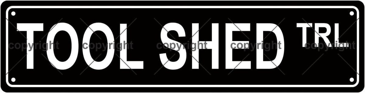 TOOL SHED TRL Space Metal Tin Street Sign Bar Cafe Garage Cave Home Room Wall Bathroom Farmhouse Garden Porch Patio Decor, 16 x 4 Inch