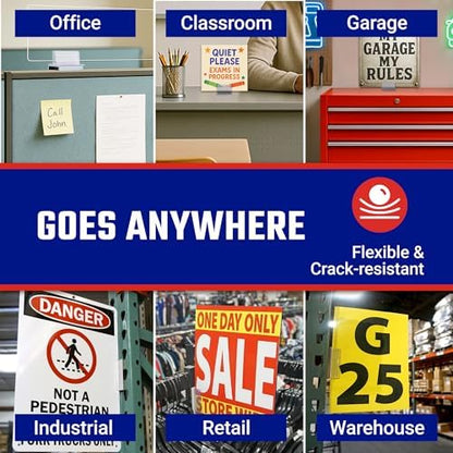 Master Magnetics Magnetic Sign Holder Pack - Magnetic Sign Holders for Door Frames, Metal Shelves, Whiteboards - Powerful Magnet - Retail EZ Grip Holder - 3" L x 1" W x 0.75" H - 5-Pack