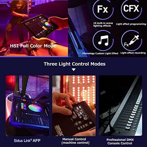 US Stock Aputure amaran F21c RGBWW LED Mat (V-Mount, 2 x 1') with Honeycomb Grid, Bi-Color 2500K to 7500K