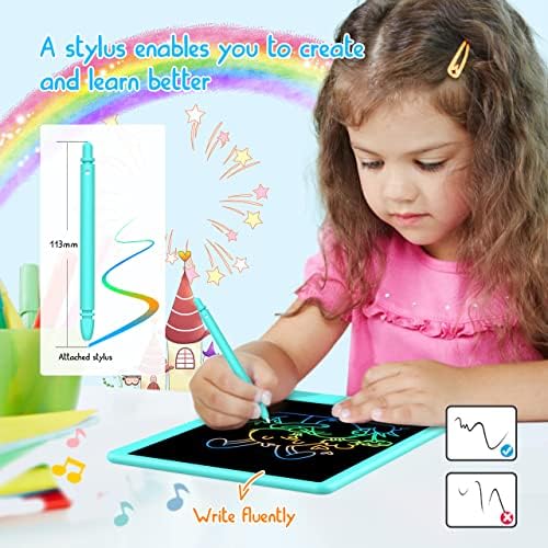 BUKEBU LCD Writing Tablet,8.5 inch Colorful Doodle Board for Kids (Blue)