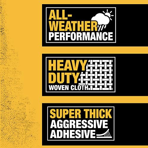 DEWALT Ultra Tough Duct Tape, 1.88 in x 10 yd, Heavy Duty, Ultra Strong, Aggressive Adhesive, All-Weather, 12-Pack, Black