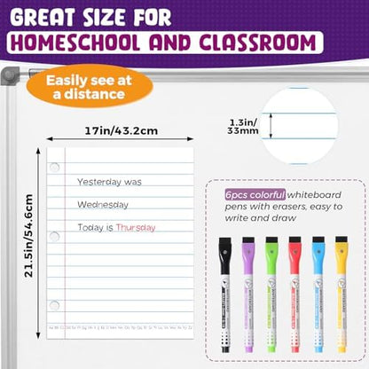 KIKIGOAL 21.5"x17" Magnetic Notebook Paper, Handwriting Lined for Classroom Whiteboard Accessories, Dry Erase Notebook Teaching Aids Homeschool Teaching Supplies