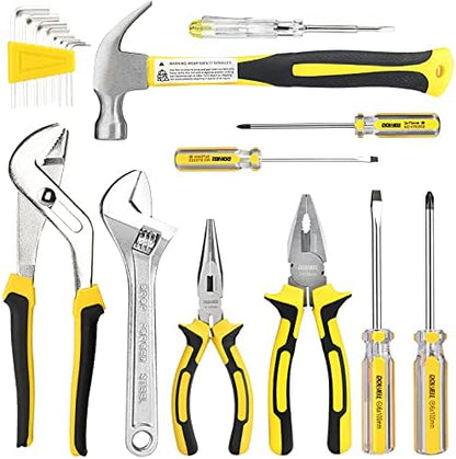 DOWELL Tool Set Household Tool Kit with Storage Tool Bag Pouch, 19 PCS