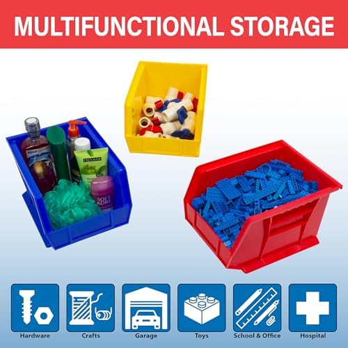 Akro-Mils 30239 AkroBins Plastic Storage Bins, 11"x8"x7", blue, 6-Pack