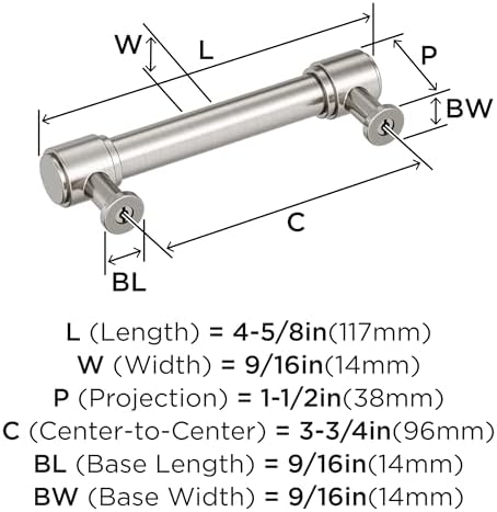 Amerock 3-3/4" Faircrest Satin Nickel Drawer Pull
