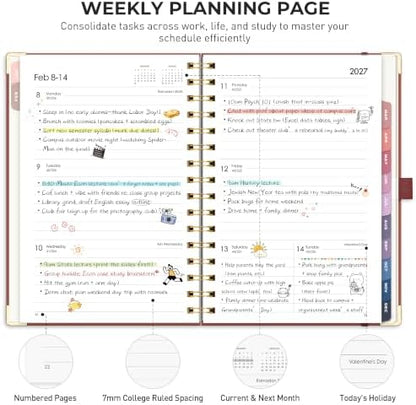 RETTACY 2027 Planner, Weekly and Monthly, A5 Size (5.7" x 8.3")