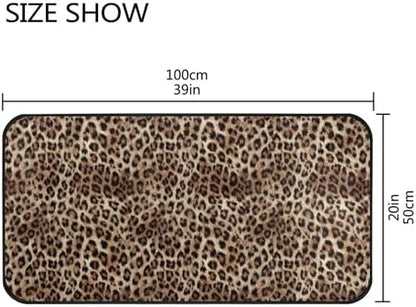 Sexy Leopard Print Kitchen Rug Floor Comfort Mats Bath Rugs Entryway Welcome Non Slip Area Rug for Bedroom Living Room Doormats Home Decor 39" X 20"